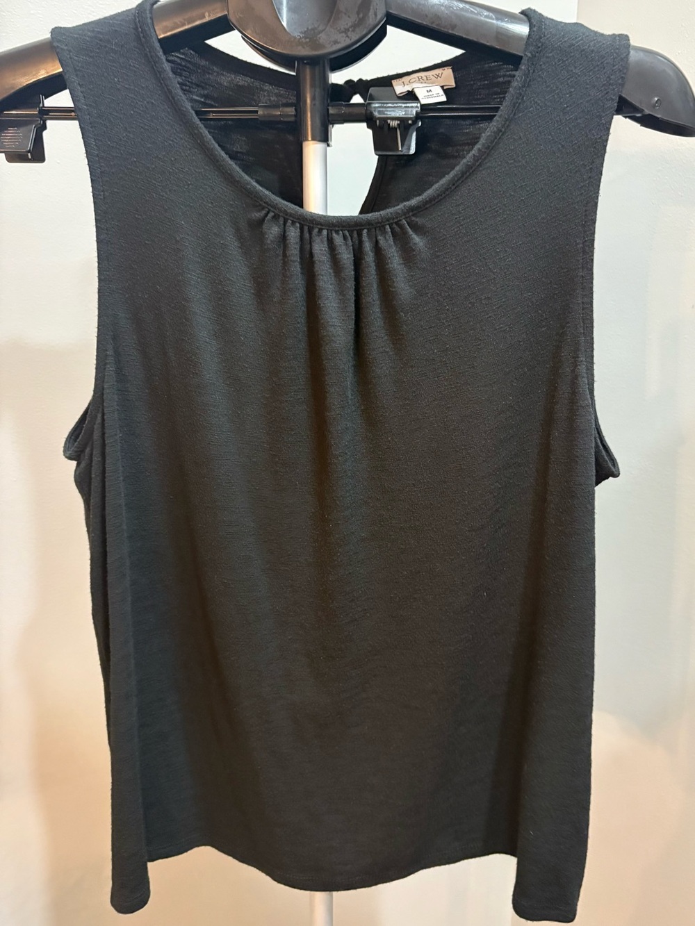 J. Crew Black Sleeveless Tank with Gentle Gather